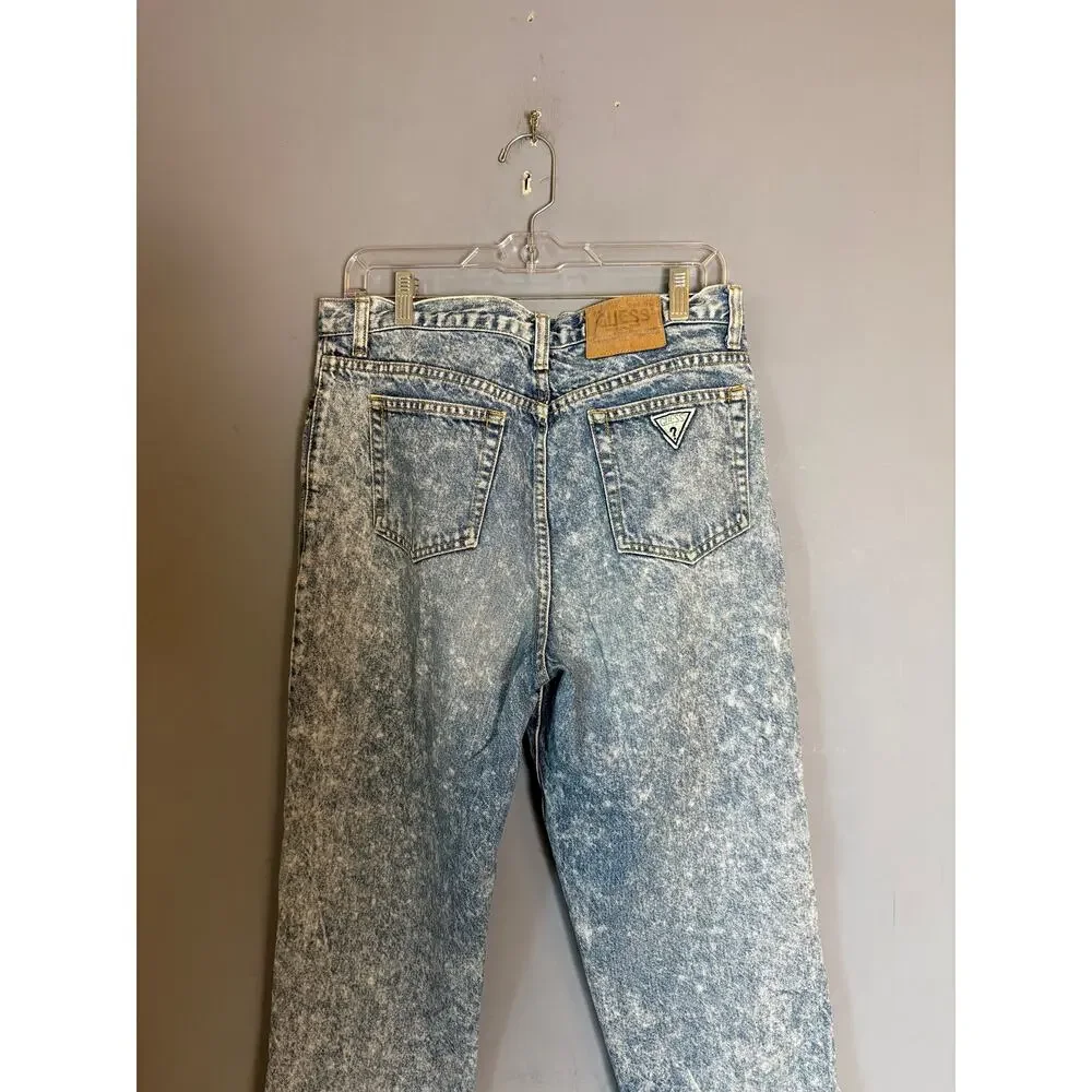 Vintage 80s Guess Georges Marciano Men’s Acid Wash Tapered Jeans USA Sz 34